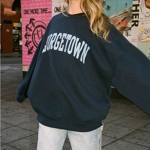 NAVY BLUE GEORGETOWN BRANDY CREW NECK